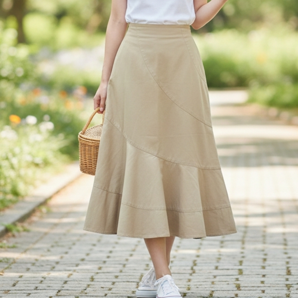Emma James A-Line Skirt in Tan Size 10